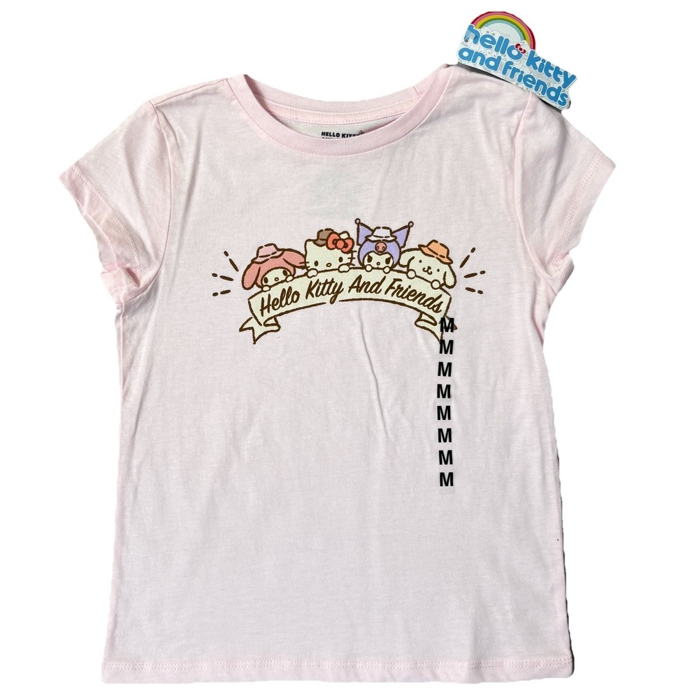 NWT Hello Kitty And Friends Graphic T-Shirt Pink Women M Cute Character Tee